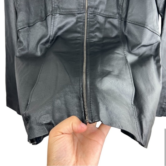 Jacqueline Ferrar Authentic Pig Nappa Genuine
Leather Black Zip Up Jacket size S - Picture 5 of 10